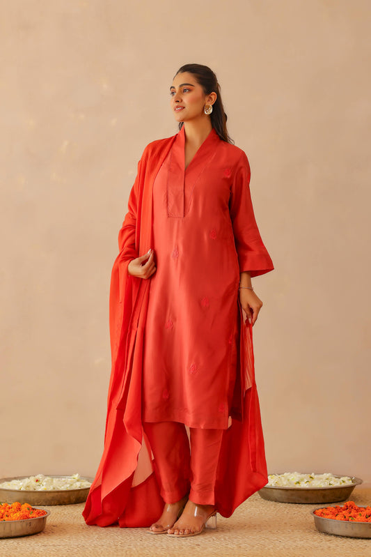Scarlet Red Sienna Suit Set