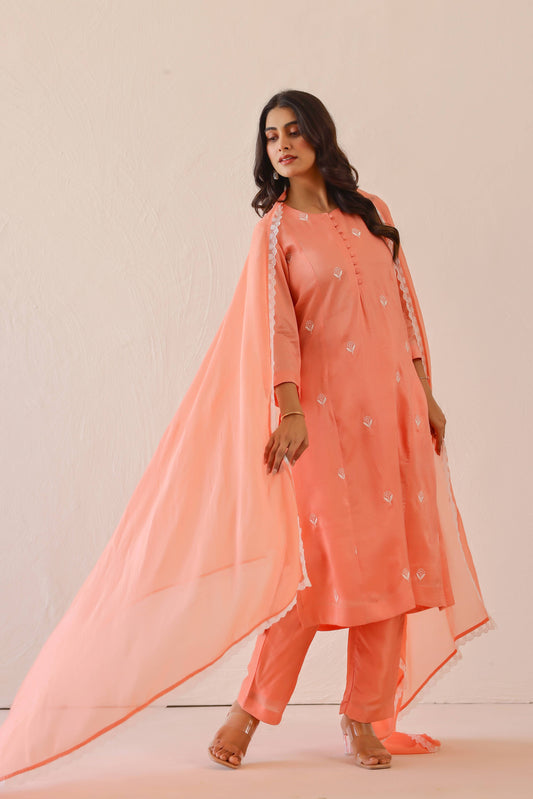 Peach Calla Suit Set( Set of 3 )