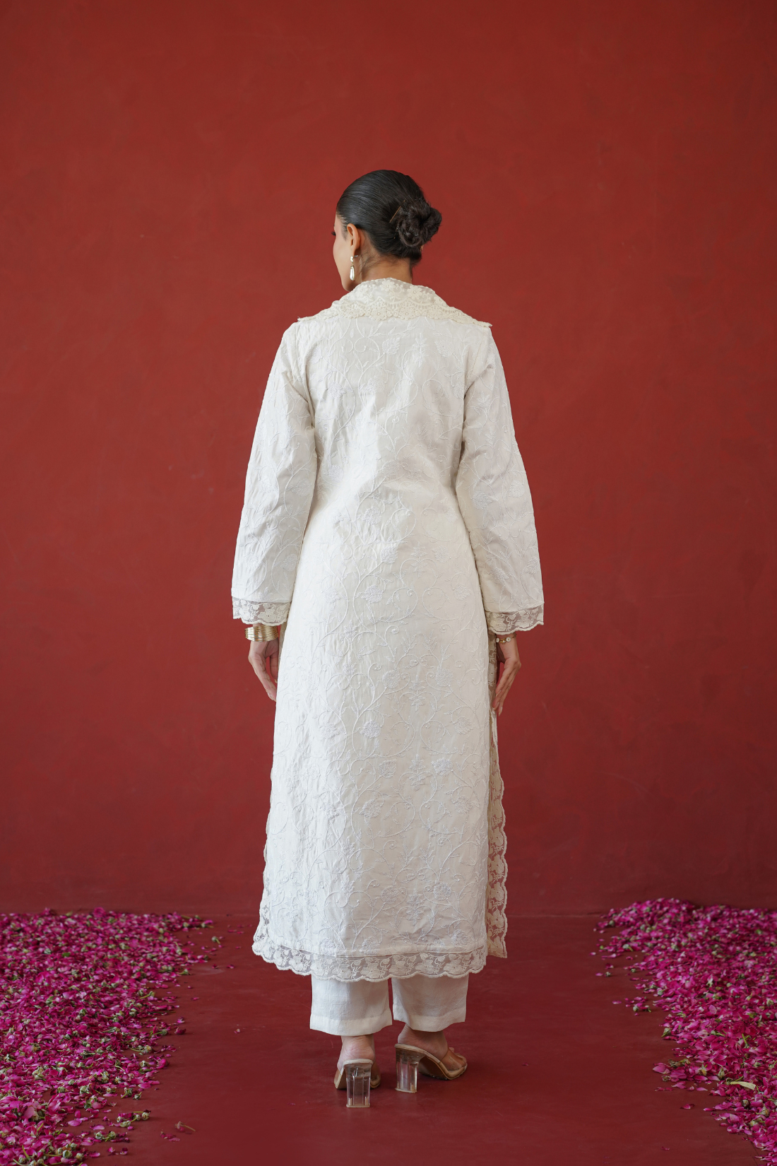 Ivory Thread Embroidered Tunic Set