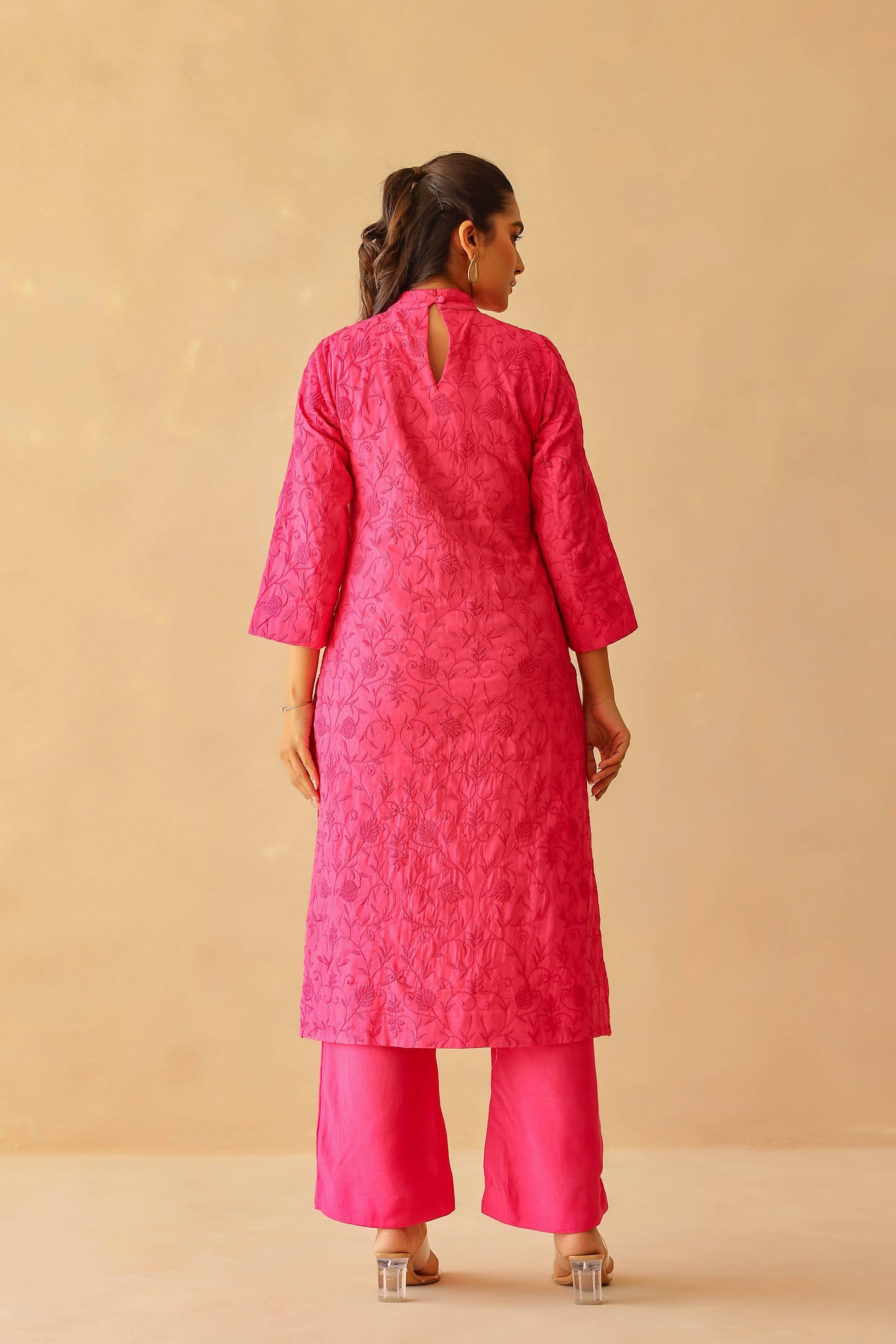 Fuchsia Pink Floral Tunic Set