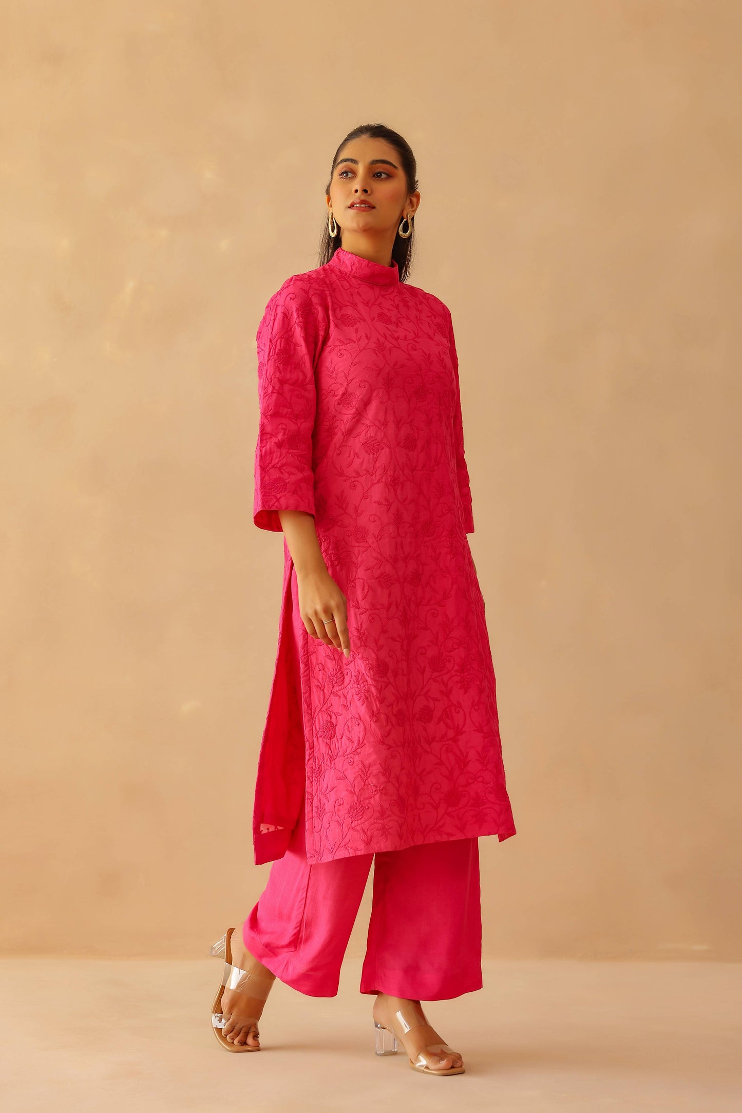 Fuchsia Pink Floral Tunic Set