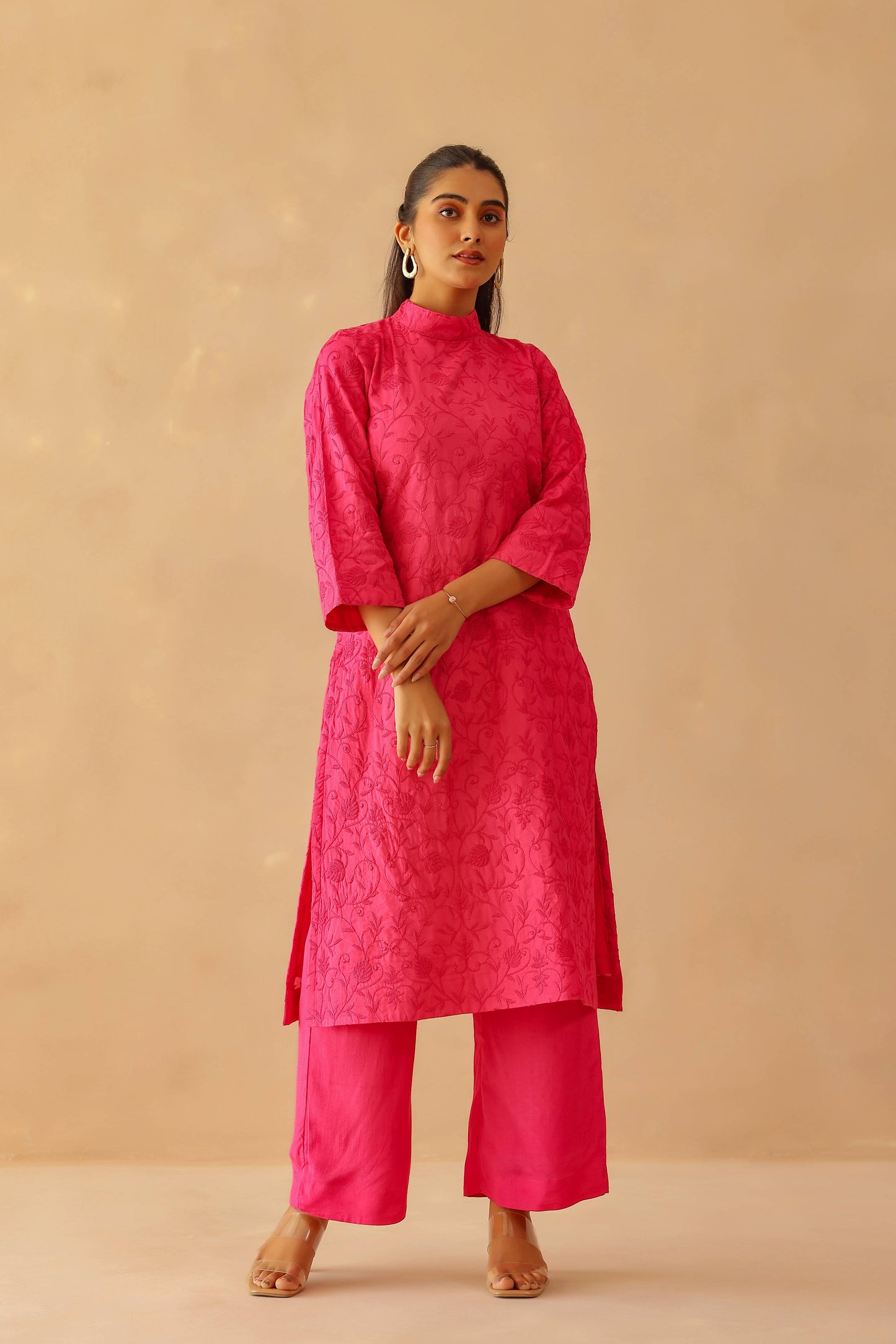 Fuchsia Pink Floral Tunic Set