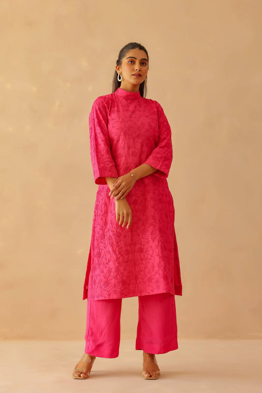 Fuchsia Pink Floral Tunic Set