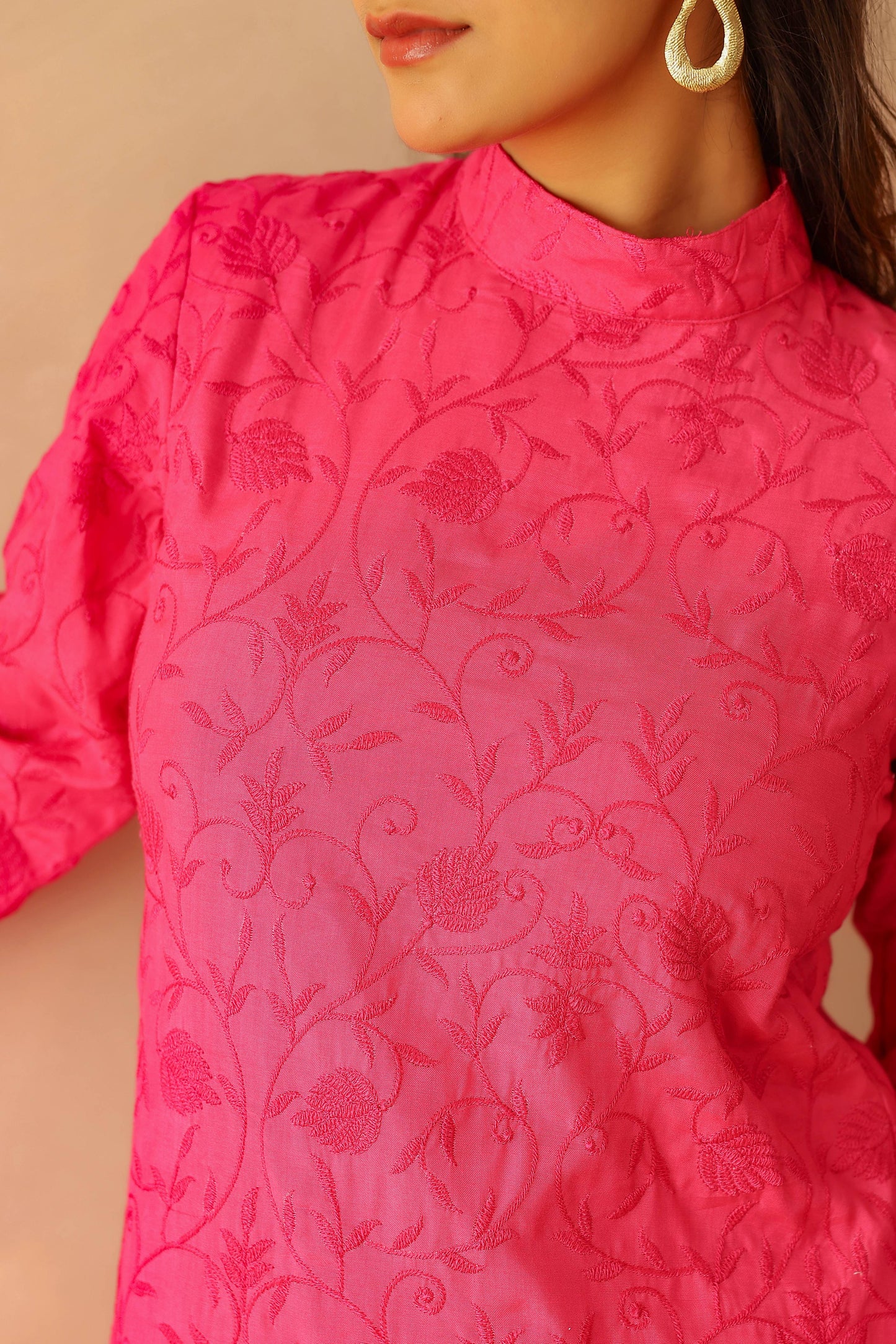 Fuchsia Pink Floral Tunic Set