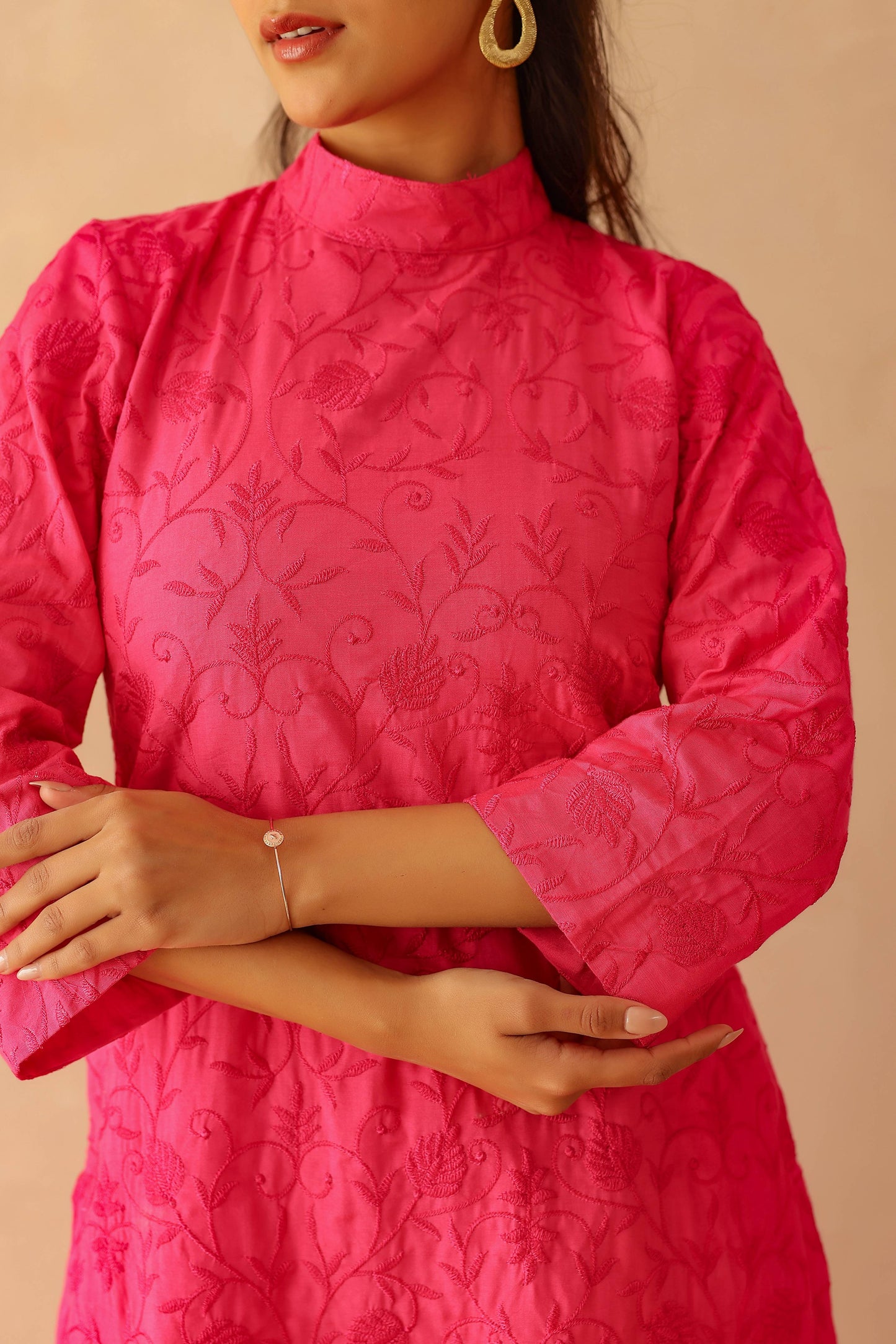 Fuchsia Pink Floral Tunic Set