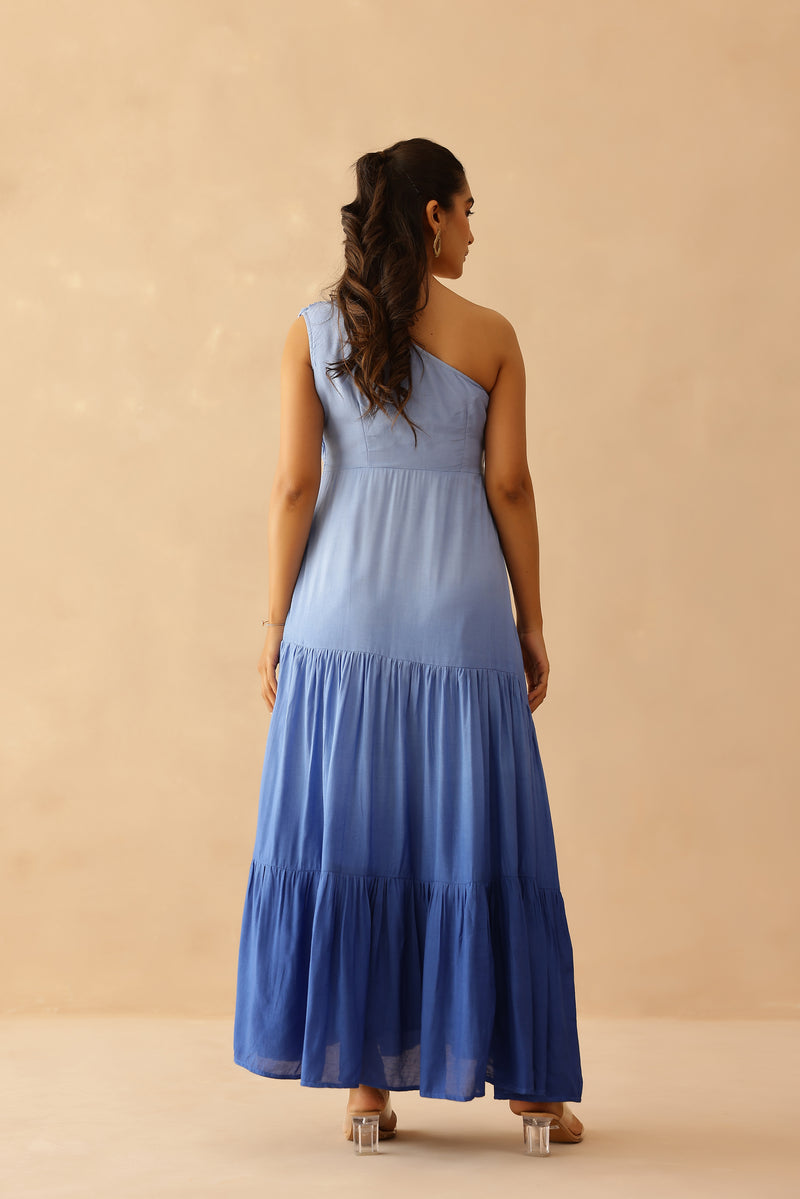 Blue Cascade Dress