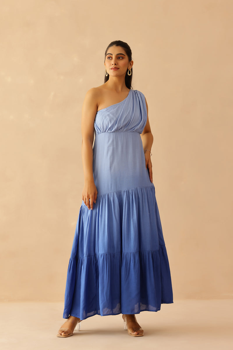 Blue Cascade Dress