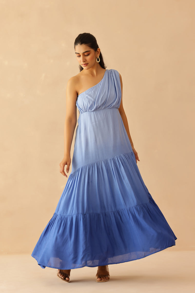 Blue Cascade Dress