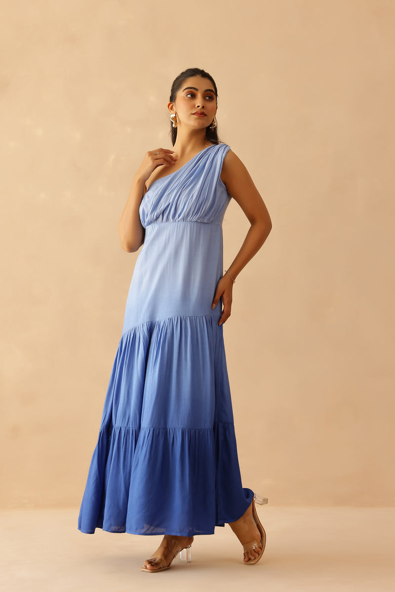 Blue Cascade Dress