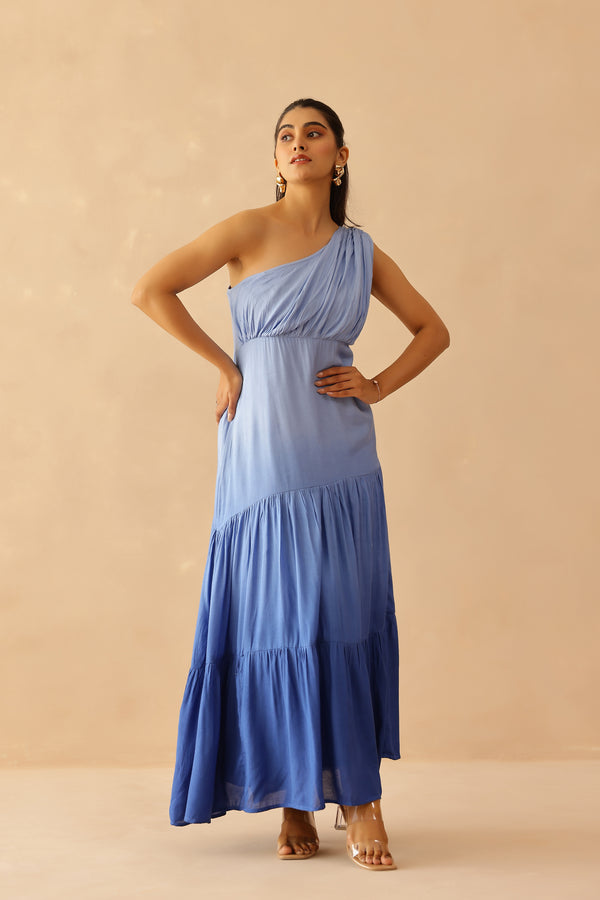 Blue Cascade Dress
