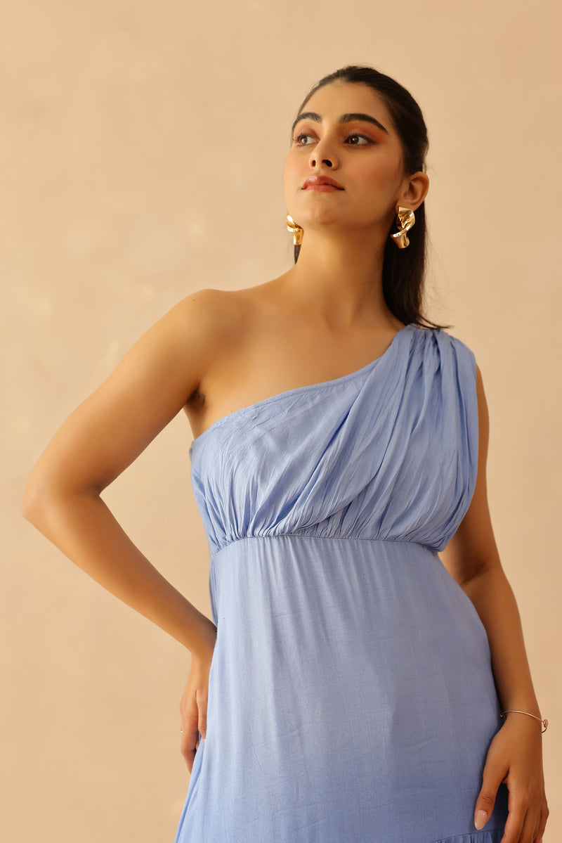 Blue Cascade Dress