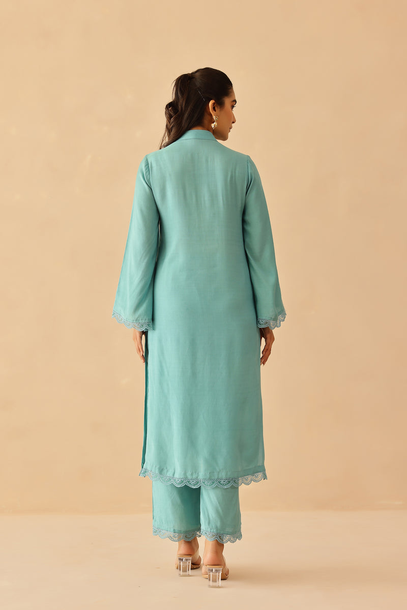Aqua blue Iris Tunic Set