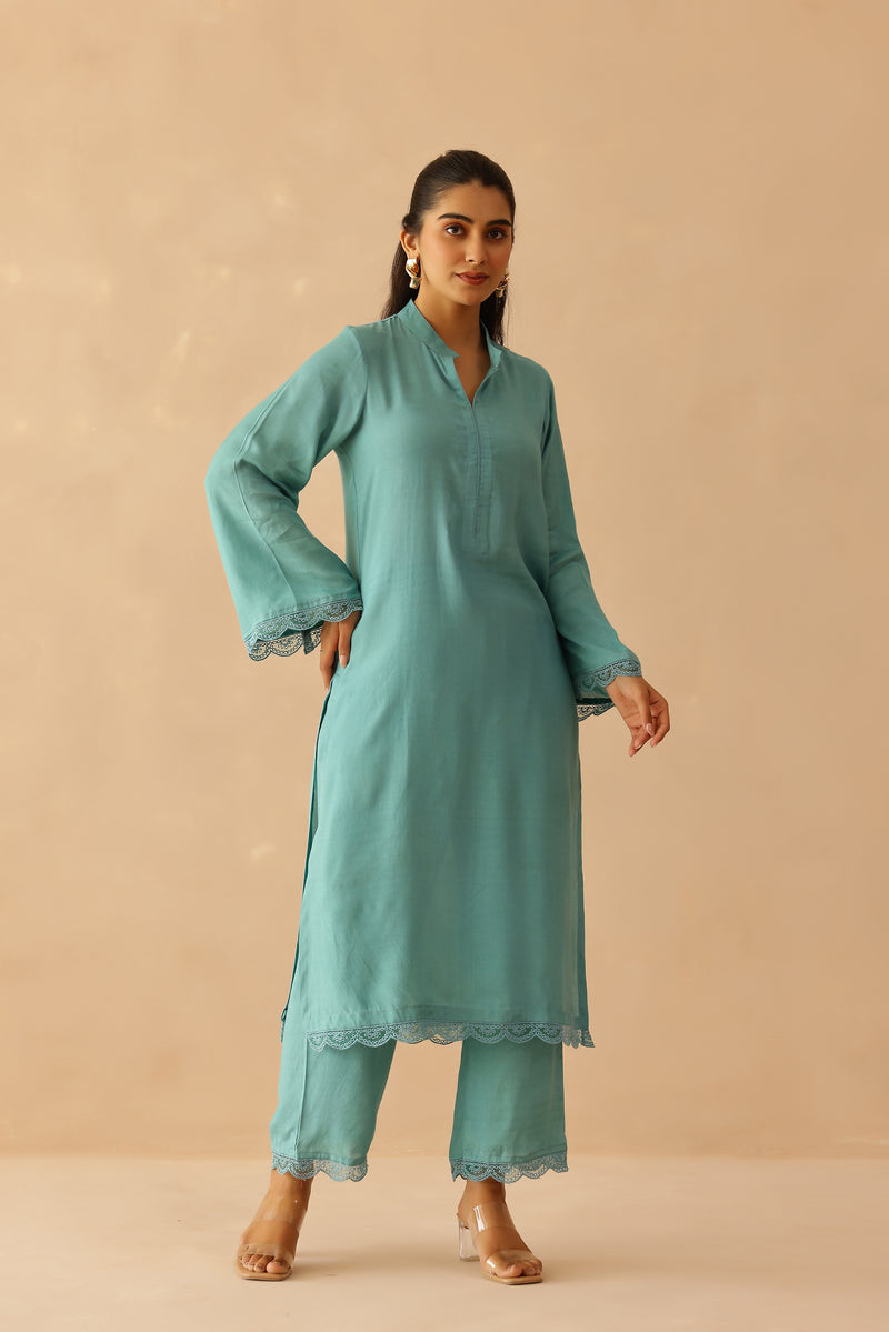 Aqua blue Iris Tunic Set