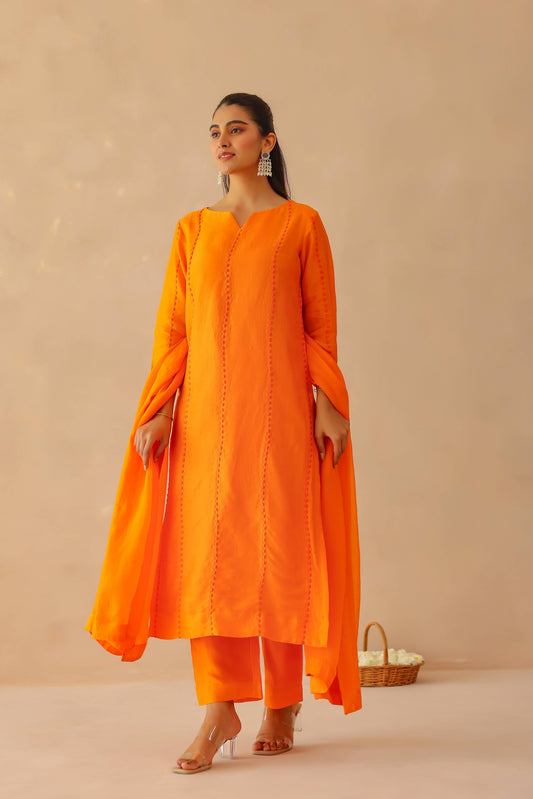 Orange Bloom Suit Set