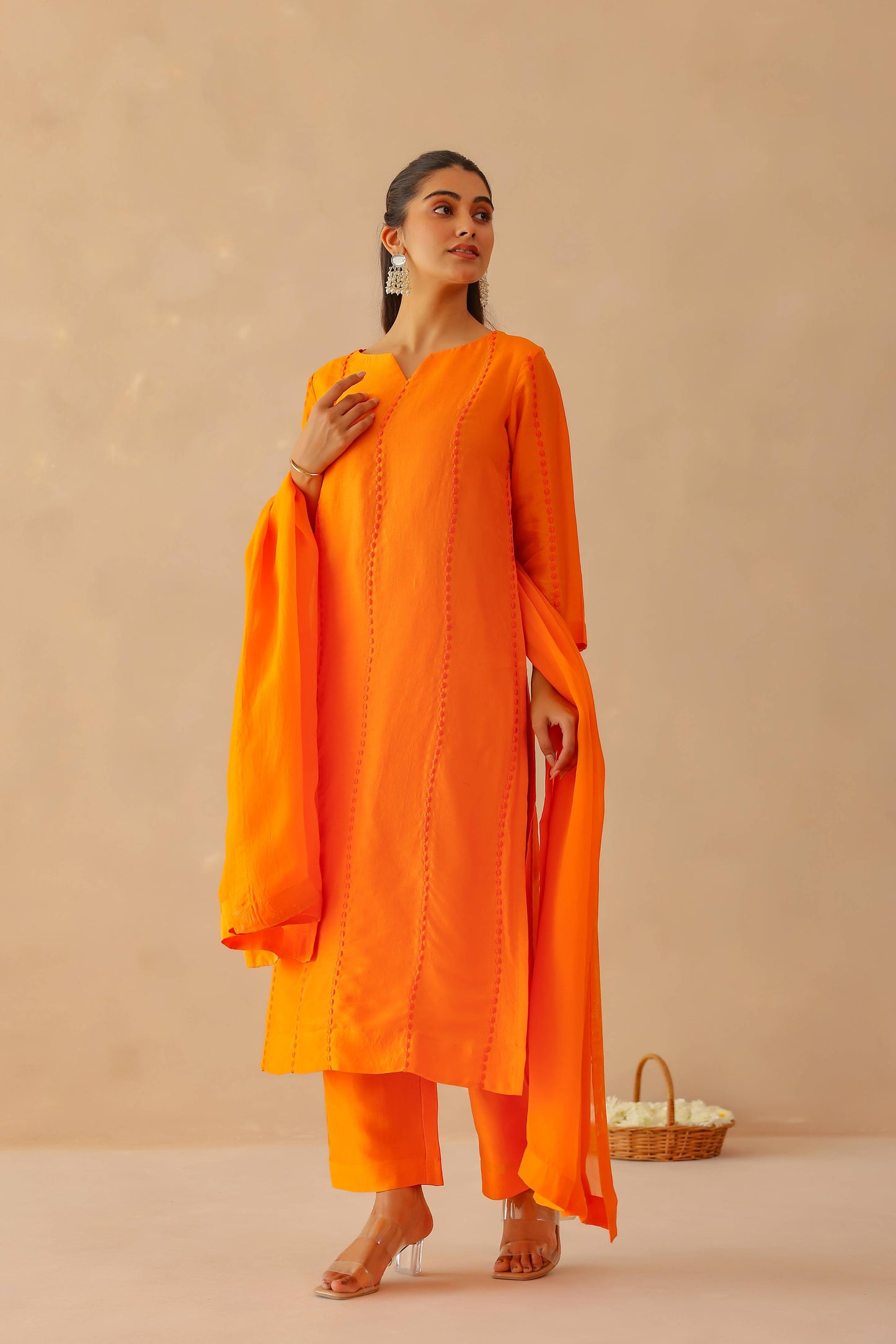 Orange Bloom Suit Set