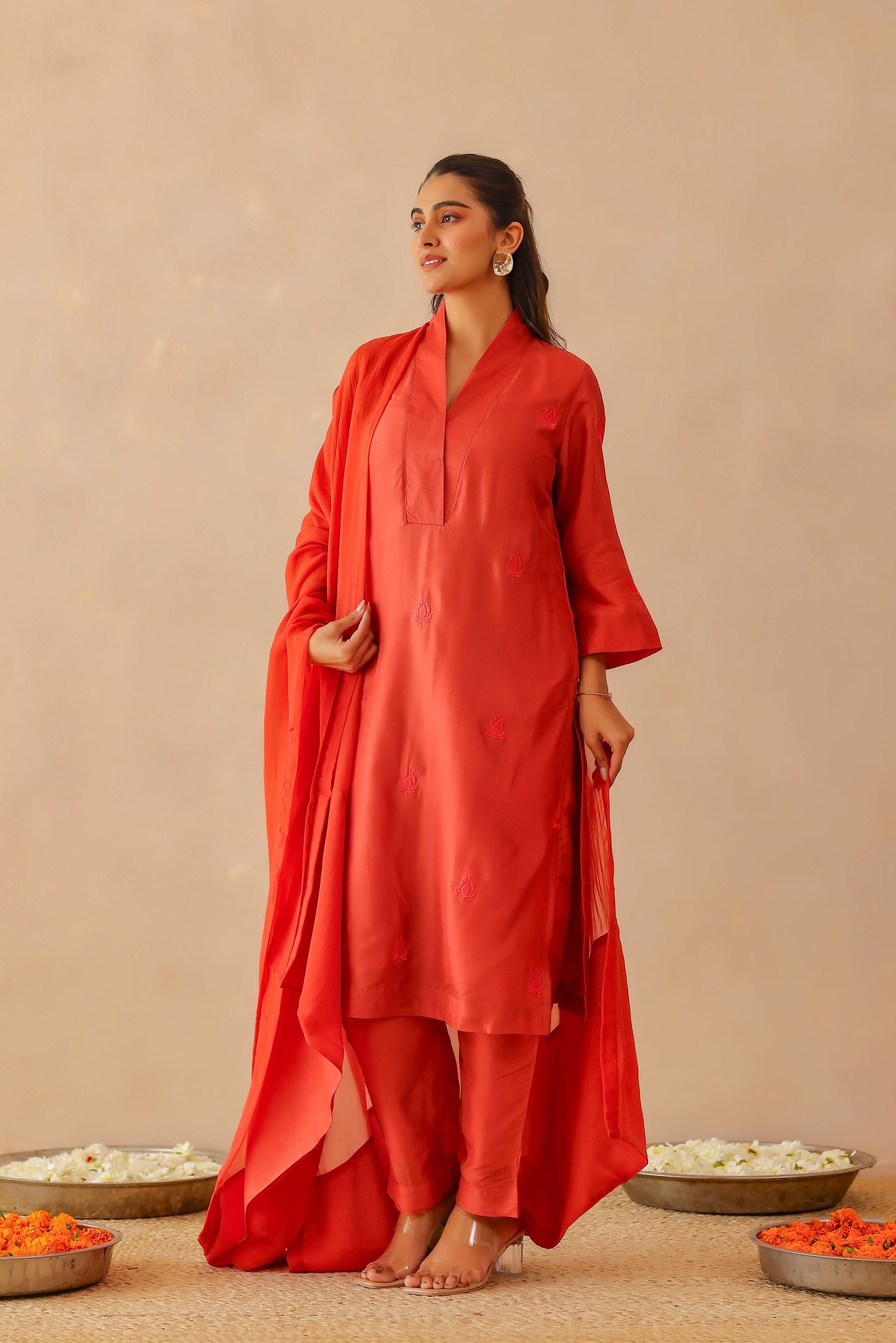 Scarlet Red Sienna Suit Set
