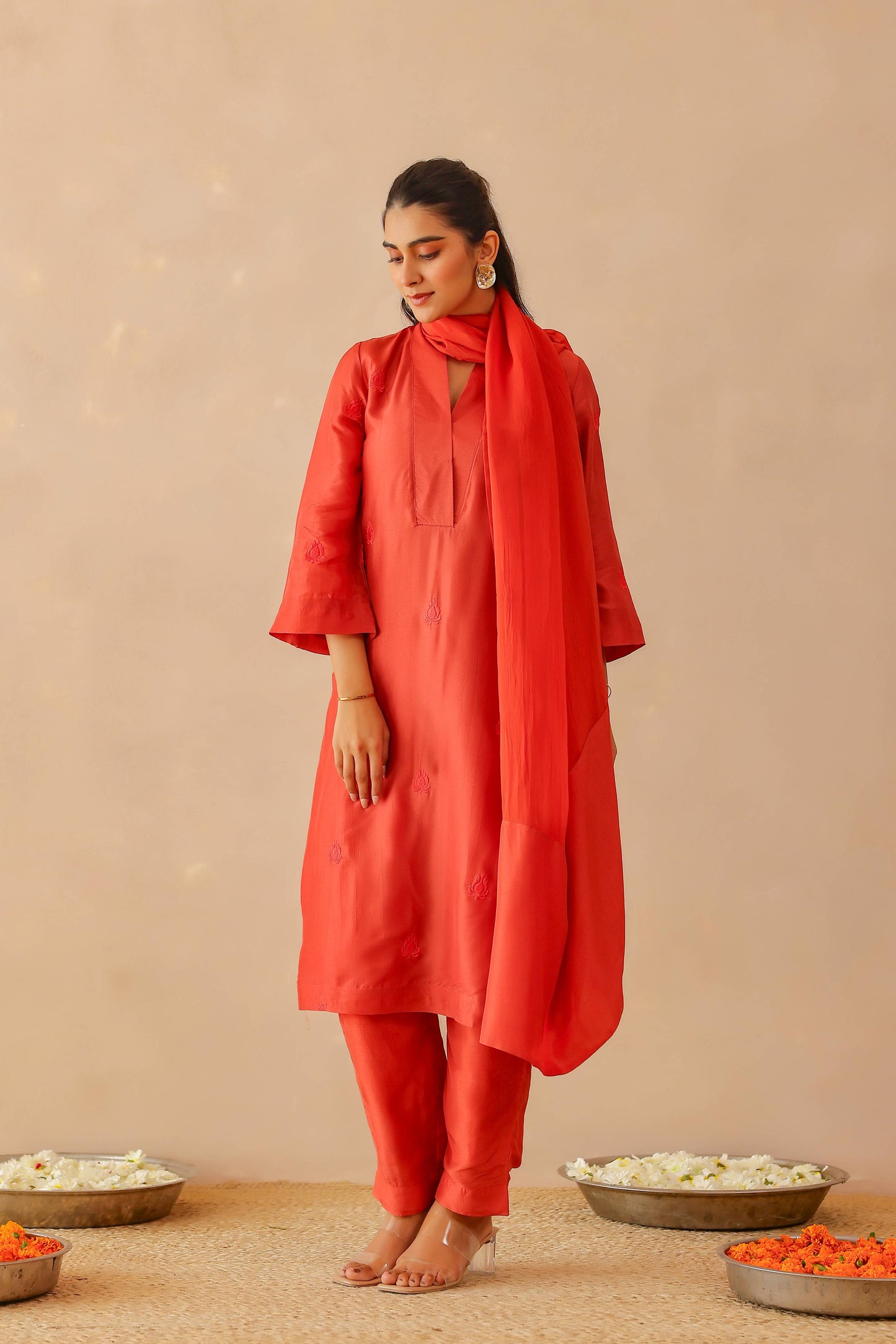 Scarlet Red Sienna Suit Set