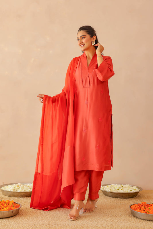 Scarlet Red Sienna Suit Set