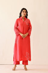 Coral Pink Blossom Tunic set