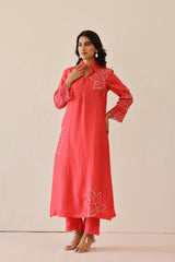 Coral Pink Blossom Tunic set