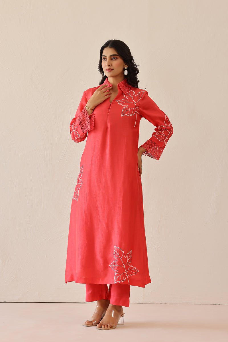 Coral Pink Blossom Tunic set