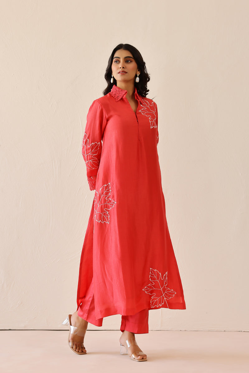 Coral Pink Blossom Tunic set