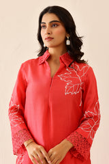 Coral Pink Blossom Tunic set