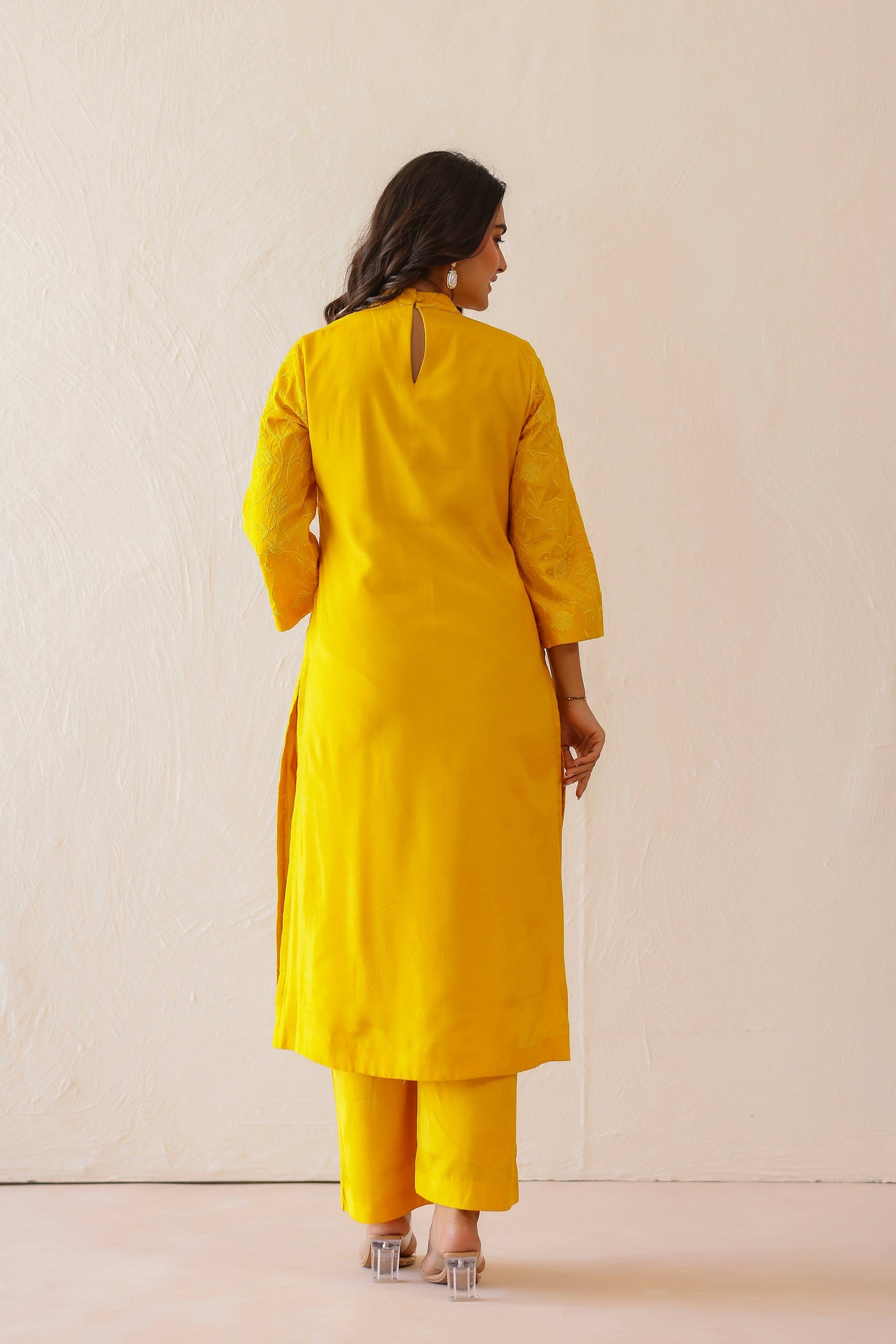 Marigold Yellow Floral Tunic Set