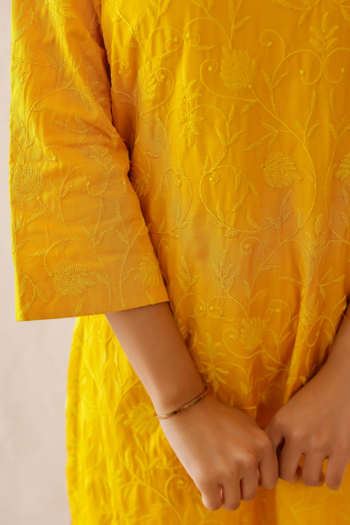 Marigold Yellow Floral Tunic Set