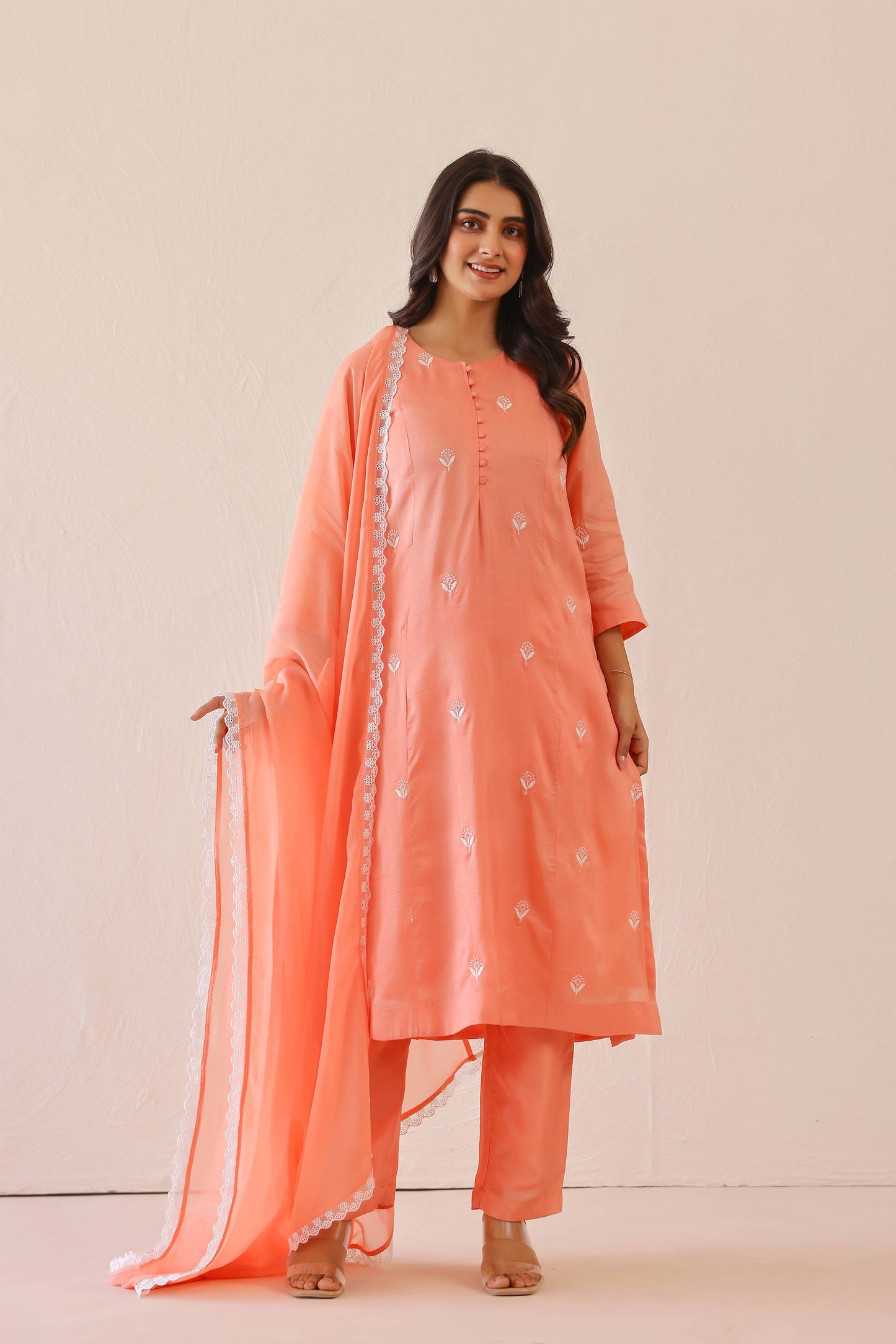 Peach Calla Suit Set( Set of 3 )