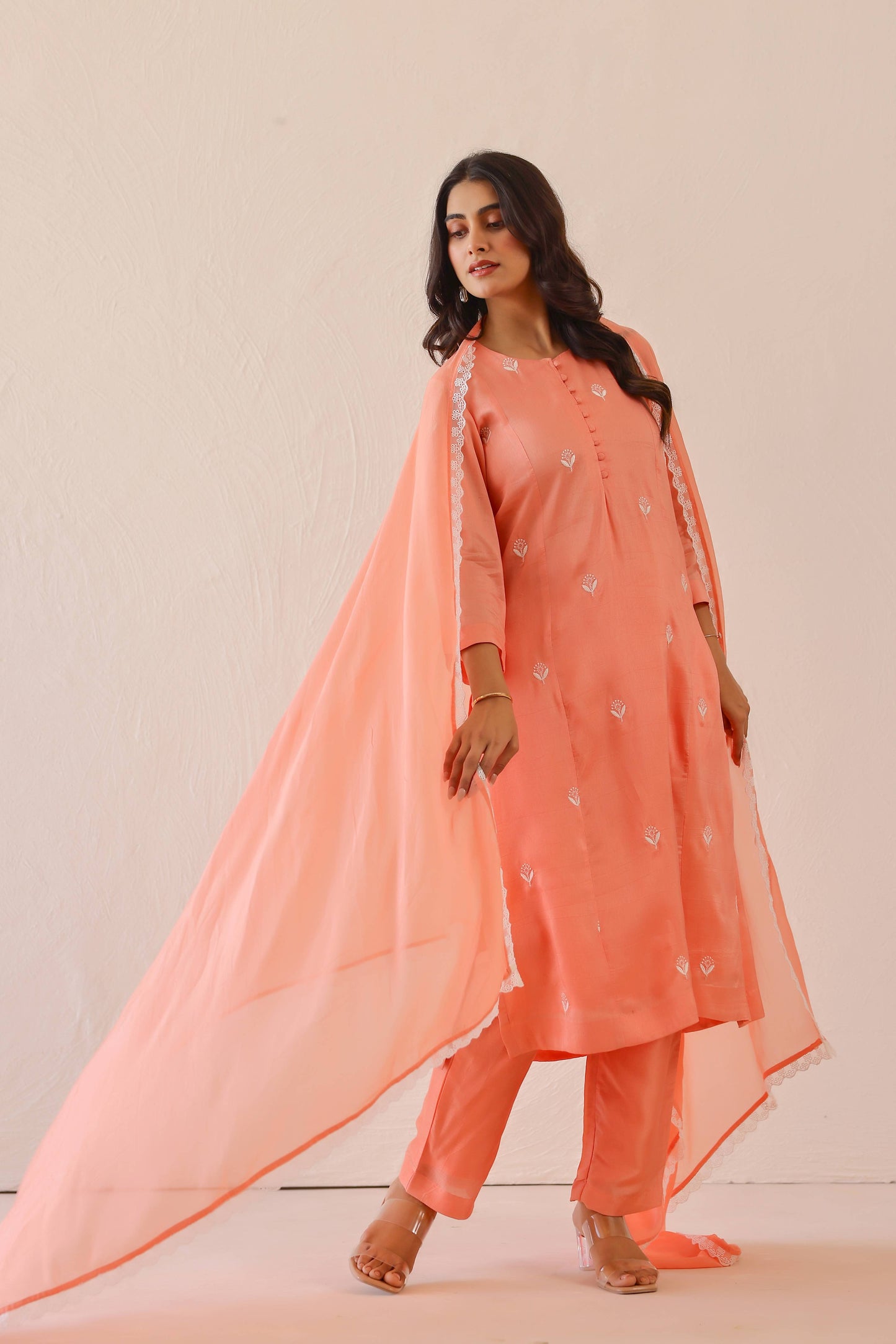 Peach Calla Suit Set( Set of 3 )