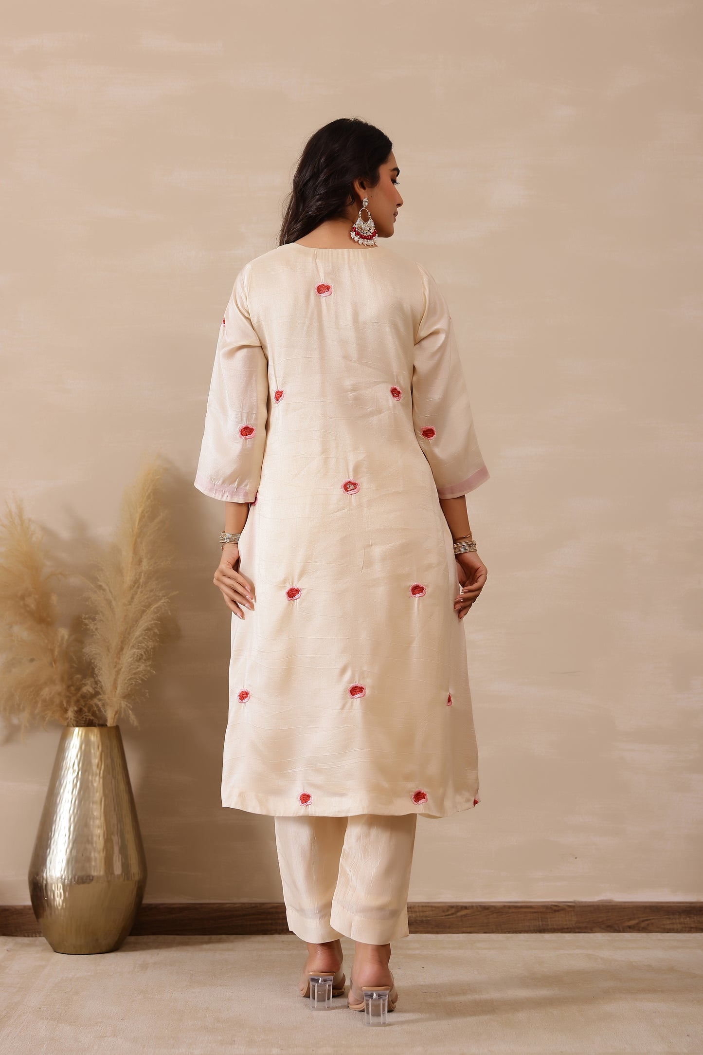 Off White Rosy Tunic Set