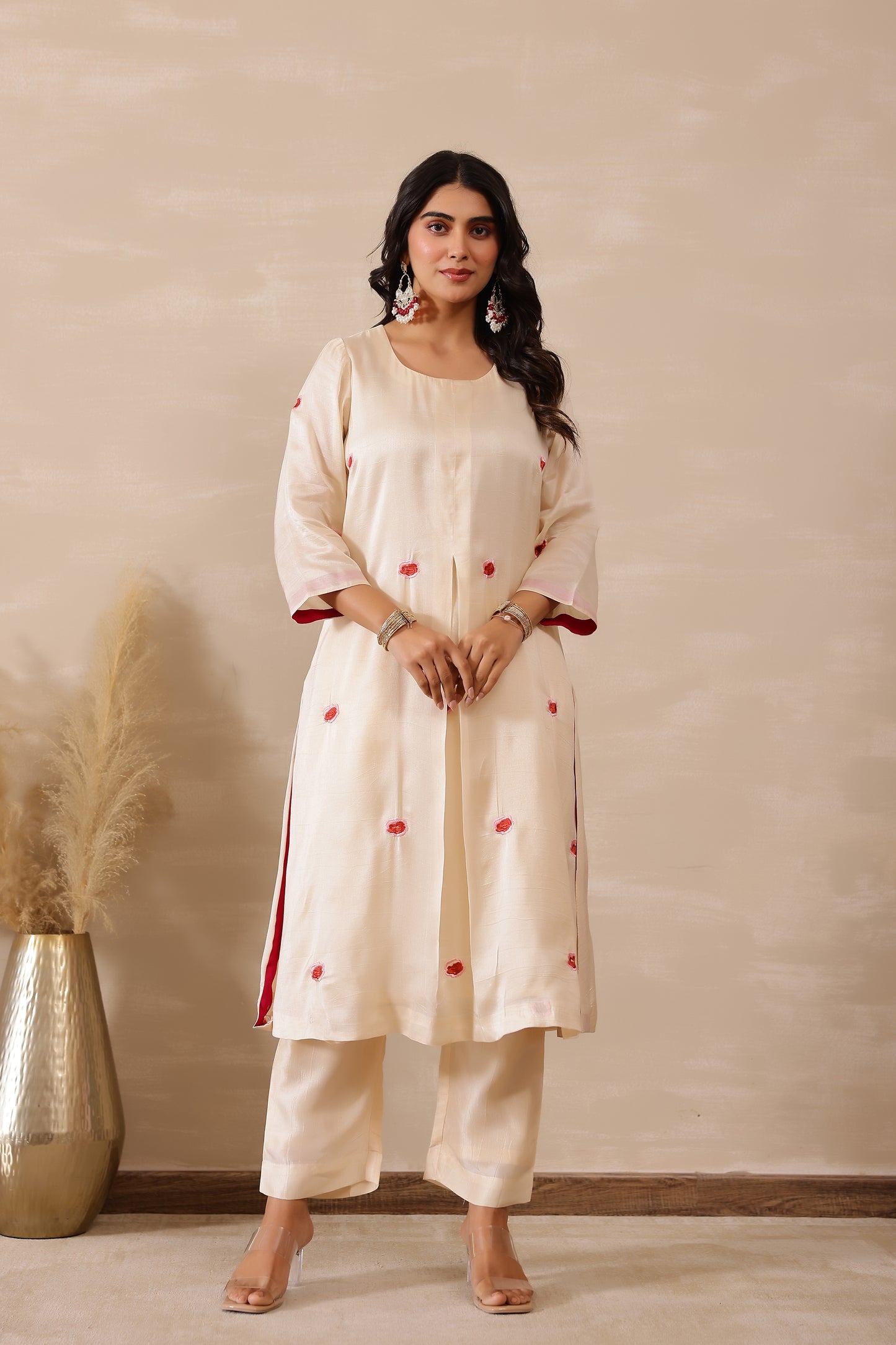 Off White Rosy Tunic Set