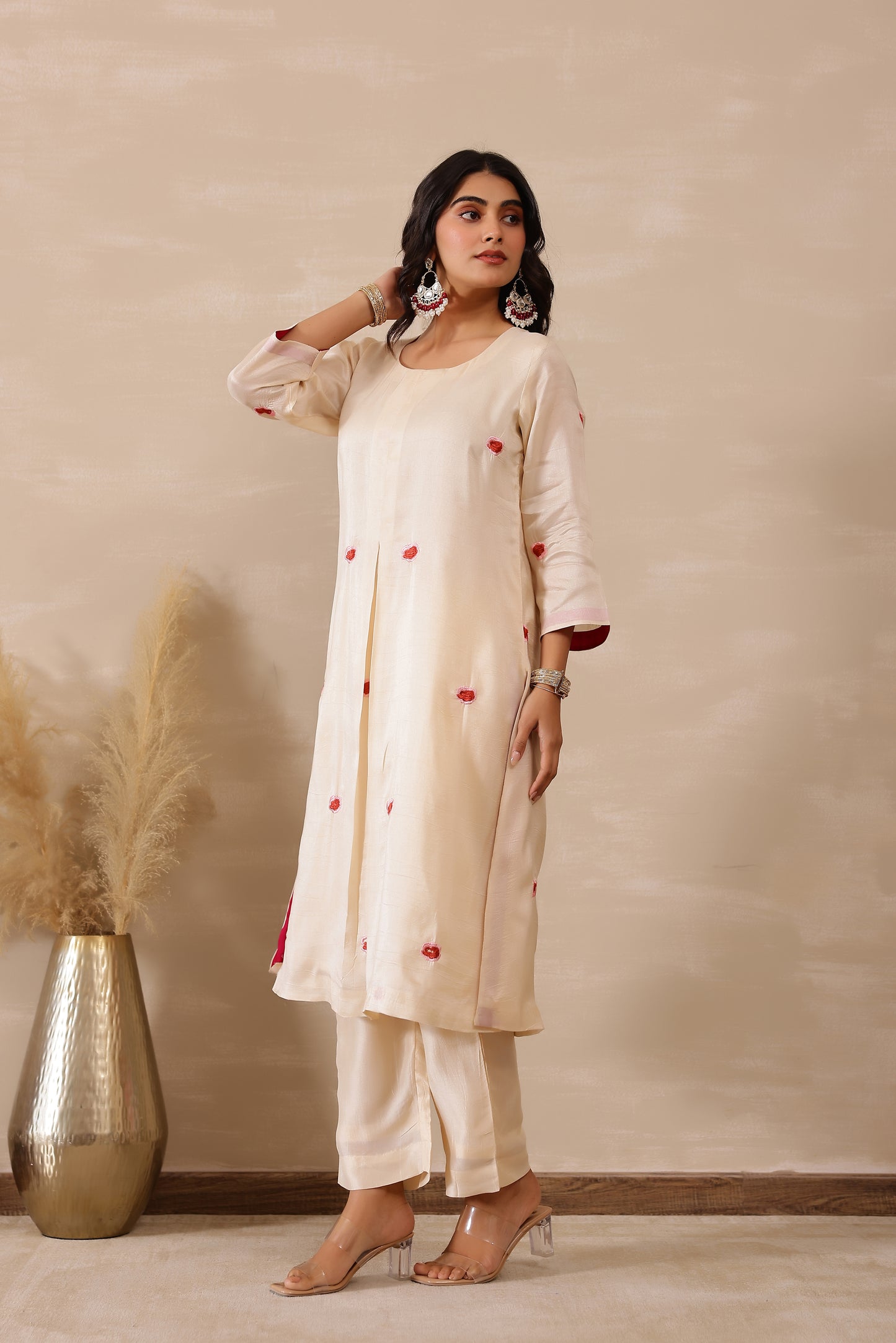 Off White Rosy Tunic Set