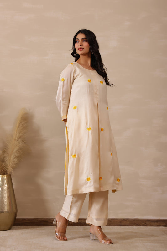 Off White Marigold Tunic Set