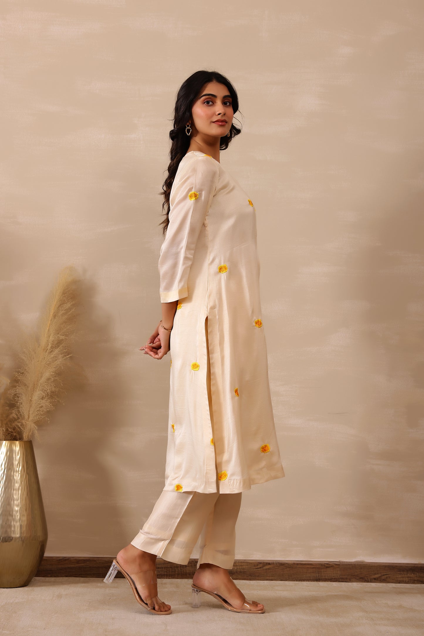 Off White Marigold Tunic Set