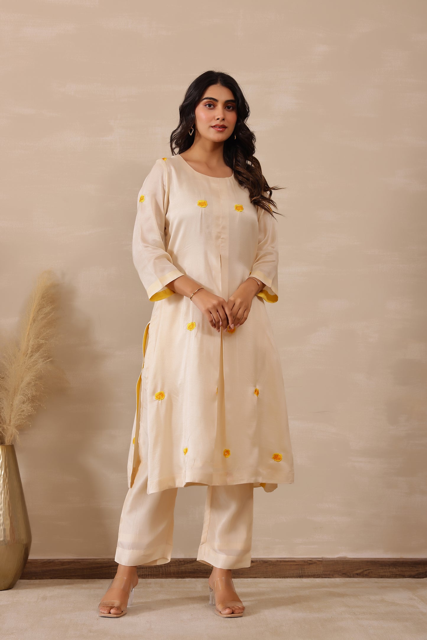 Off White Marigold Tunic Set