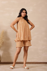 Beige Flora Co-ord set