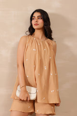 Beige Flora Co-ord set