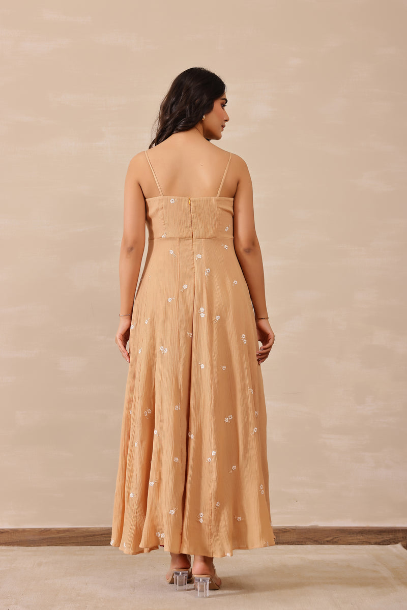 Beige Flora Dress