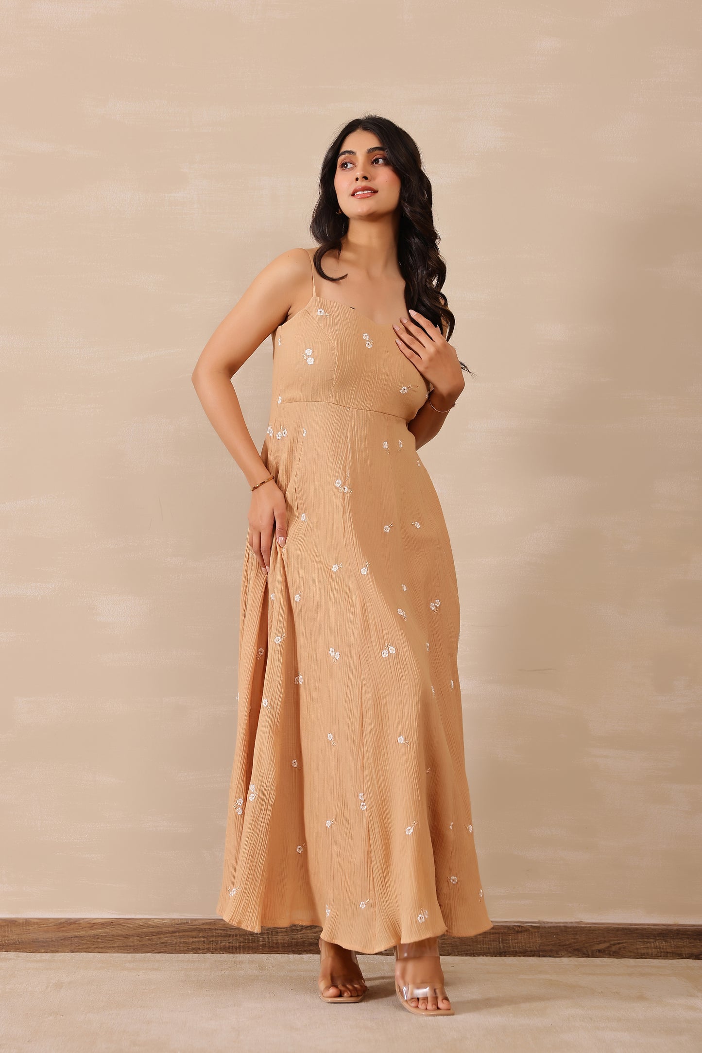 Beige Flora Dress