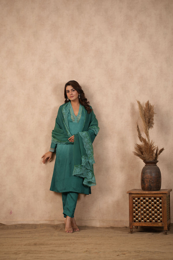 Green Ombre Suit set ( Set of 3 )