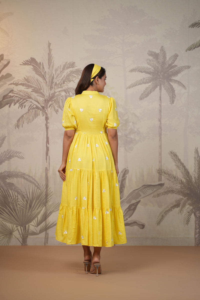 Yellow Embroidered Dress