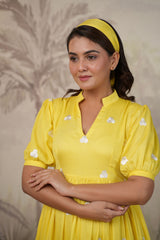 Yellow Embroidered Dress